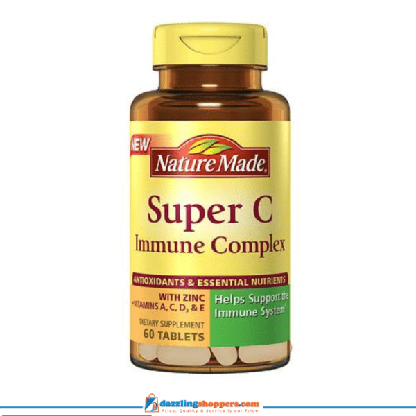 Nature Made Super C with Vitamin D3 and Zinc Tablets - 60 Ct, Made in USA.