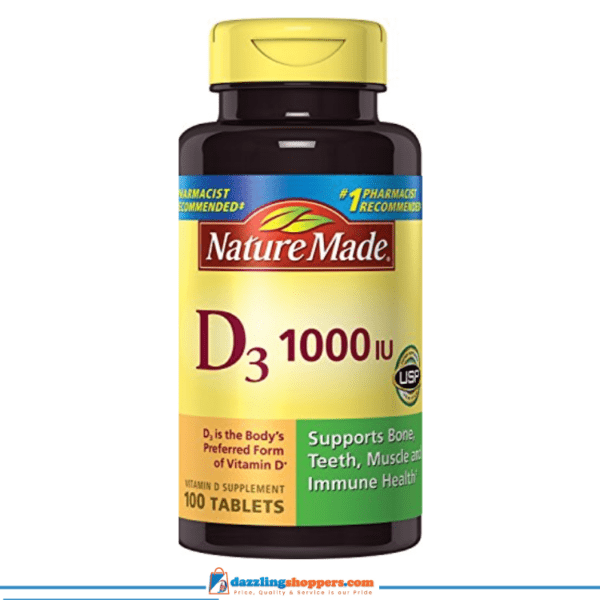 Nature Made Vitamin D3 | 1000 Iu | 100 Tabs , Made in USA.