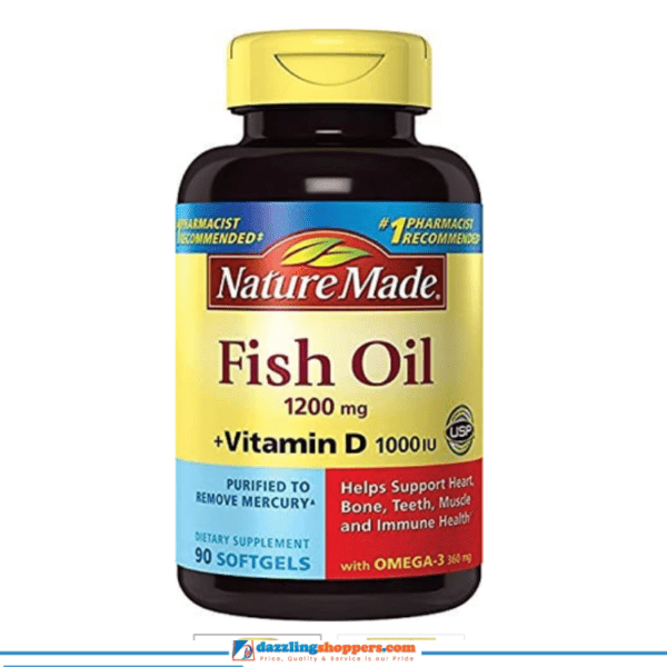 Nature Made Fish Oil 1200mg + Vitamin D 1000 IU Liquid Softgels - 90ct