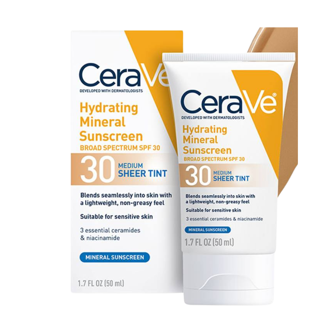 4 CeraVe Hydrating Mineral Sunscreen SPF 30 (50ml)