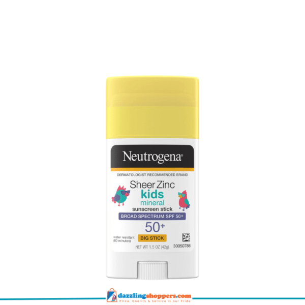 Neutrogena Sheer Zinc Kids Mineral Sunscreen Stick Broad Spectrum SPF 50+ 1.5 FL OZ 42gm