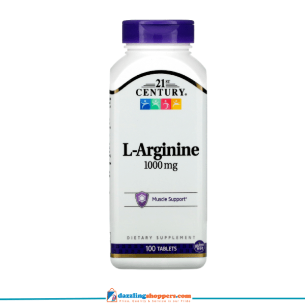 21st Century L-Arginine 1000mg Muscle Support Supplement 100 Tablets