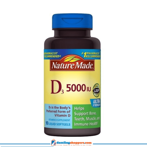 Nature Made Extra Strength Vitamin D3 5000 IU (125 Mcg),Softgels -90ct