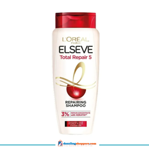 L'Oreal Paris Elseve Total Repair 5 Repairing Shampoo 410ml, Made In Indonesia