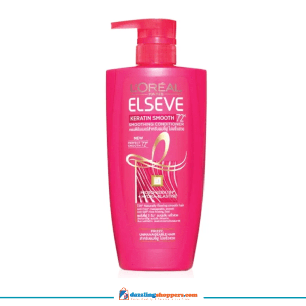 L'oreal Paris Elseve Keratin Smooth Shampoo 410ml, Made In Thailand