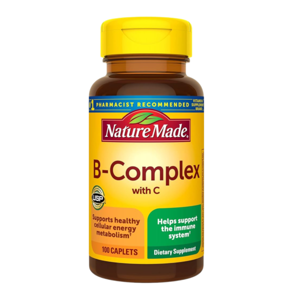 Nature Made B Complex With Vitamin C Dietary Supplement for Immune System Support100 Caplets 100 Day Supply