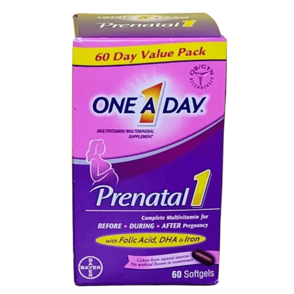 One A Day Women’s Prenatal 1 Multivitamin – 60 Softgels: