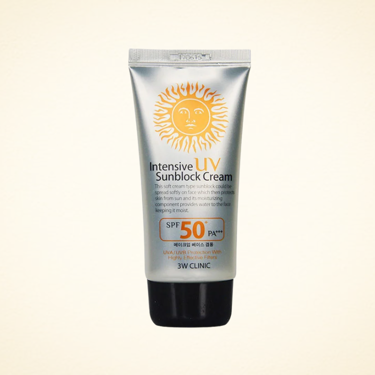 3w clinic intensive Uv sunblock cream spf50 Pa+++ - 70ml